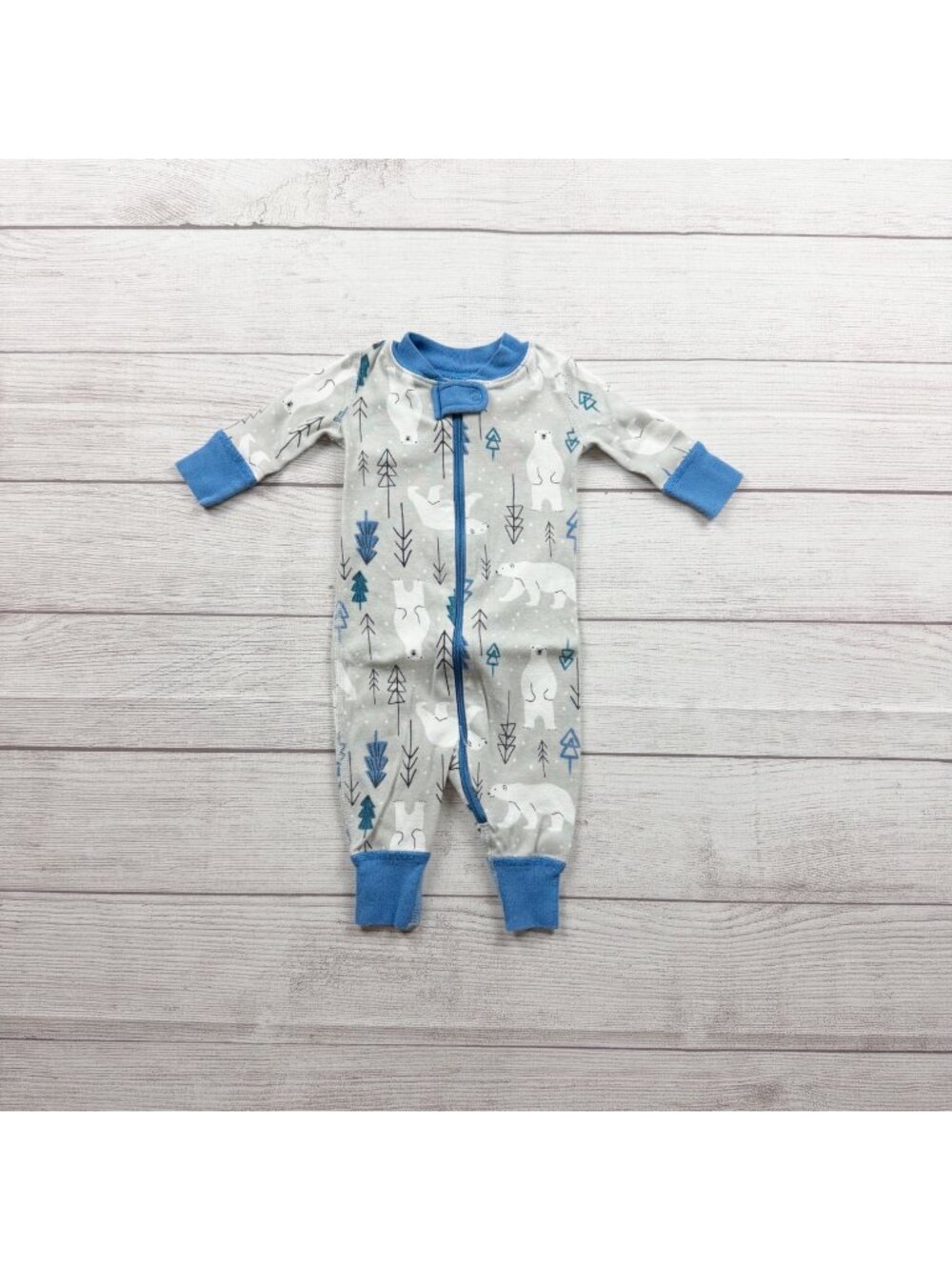 Moon And Back By Hanna Andersson Baby Sleeper Polar Bear Print 0-3 Months